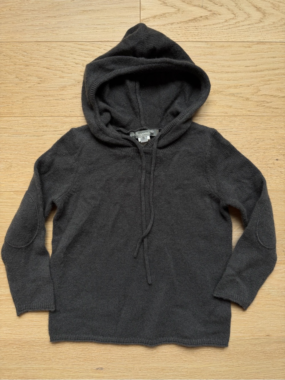 Bonpoint 100% Cashmere Hooded Sweater Charcoal Grey 3T